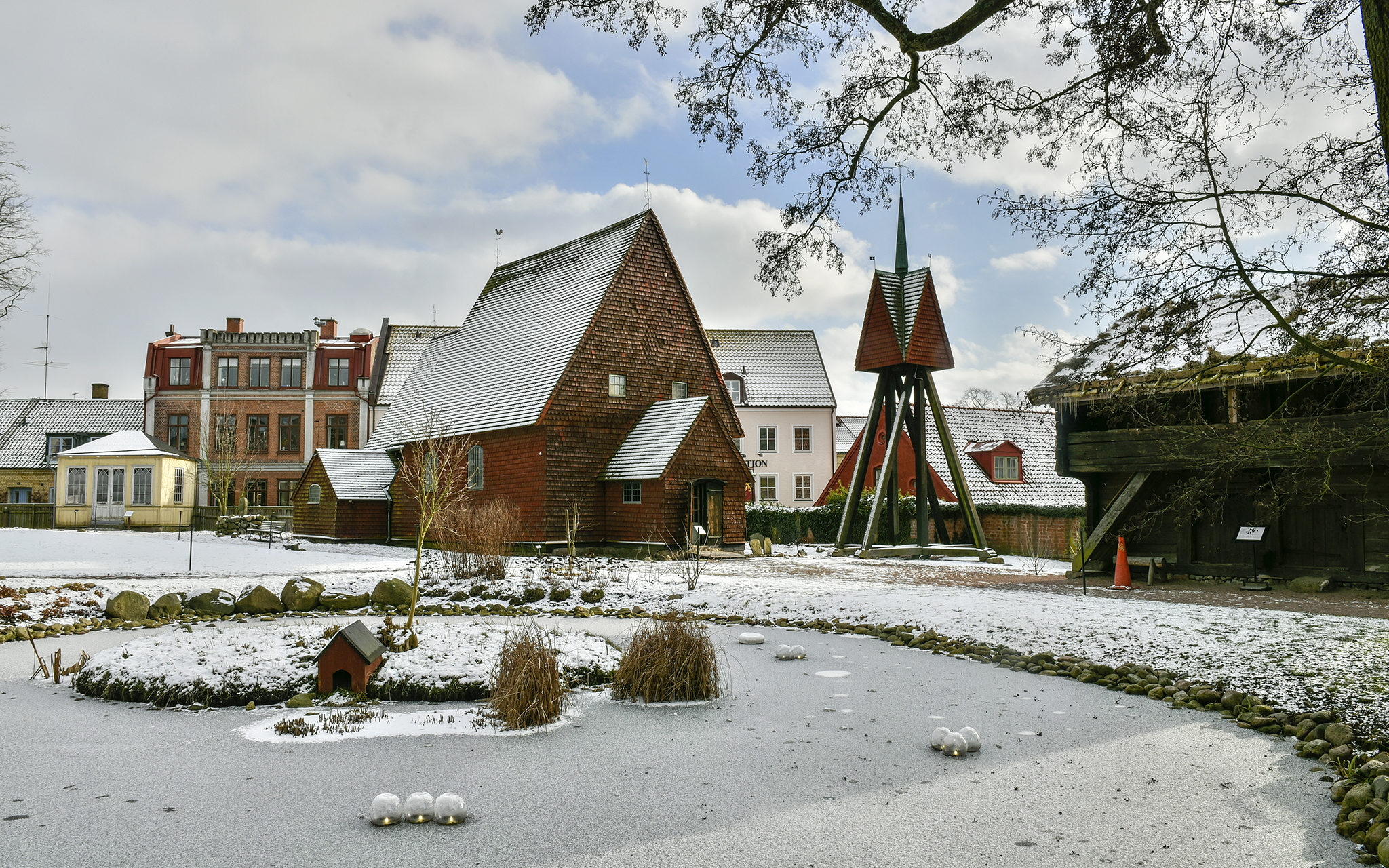 Bosebo Church, built in 1652, in the open-air museum at Kulturen in Lund. Photo: Viveca Ohlsson, Kulturen